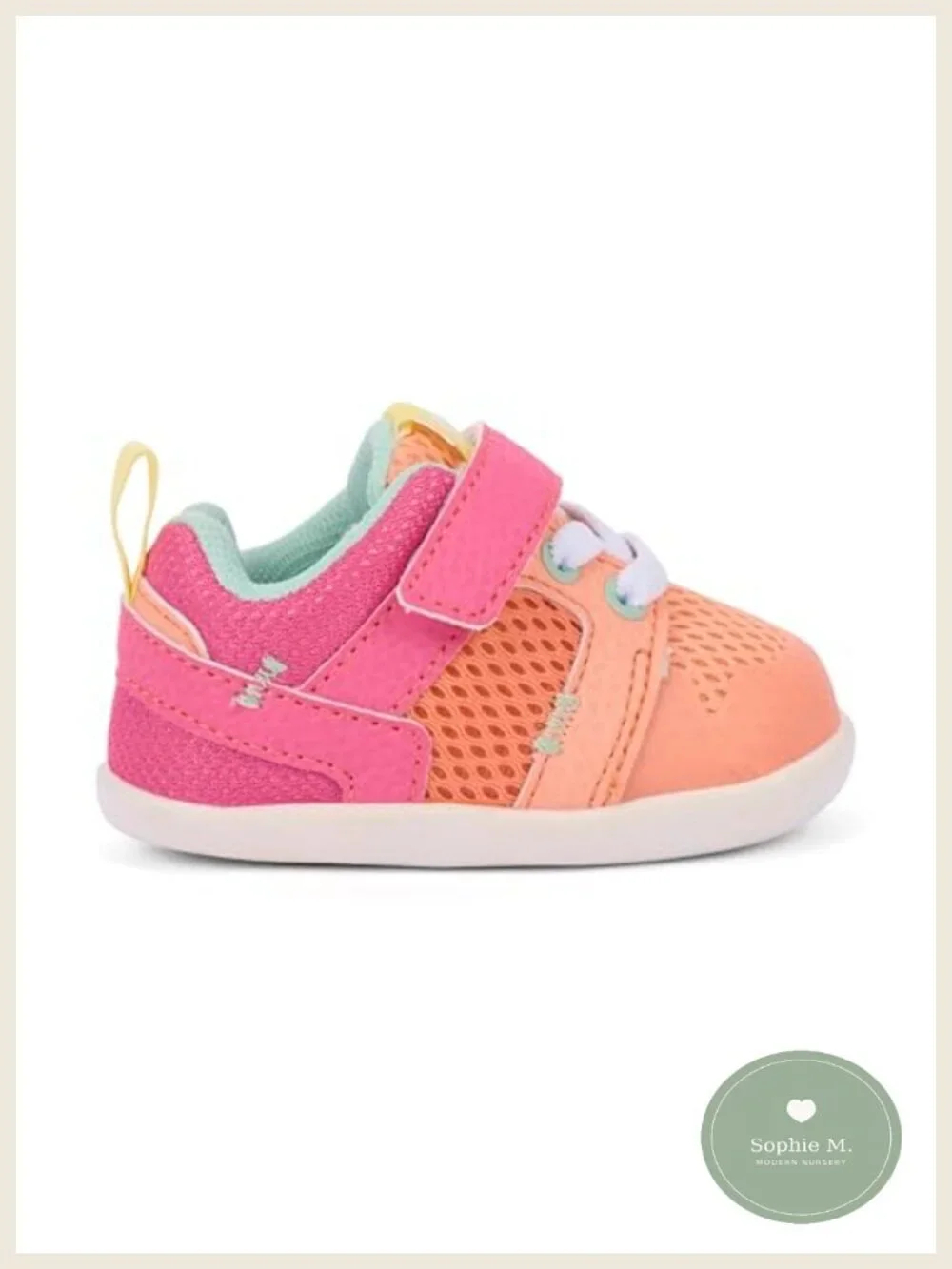 Baby Girls Canvas Sneakers with Slip-Resistant TPR Outsole First Walker